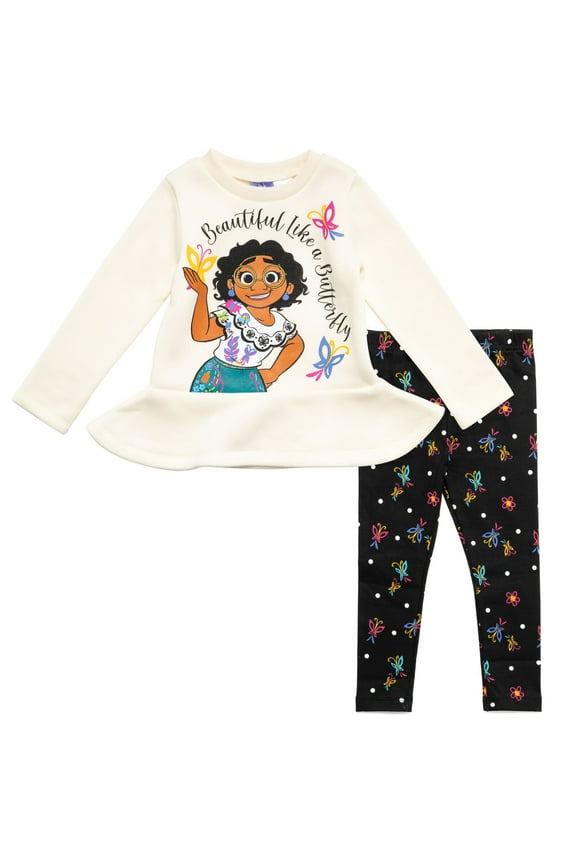 Encanto Mirabel Little Girls Sweatshirt and Leggings Outfit Set Toddler to Little Kid