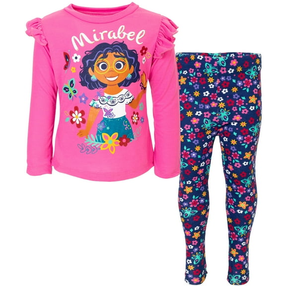 Disney Encanto Mirabel Little Girls T-Shirt and Leggings Outfit Set Toddler to Little Kid