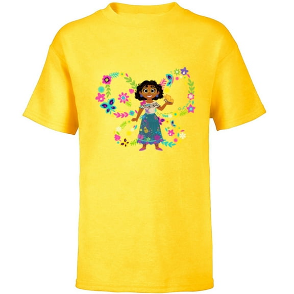 Disney Encanto Mirabel Madrigal Big Butterfly - Short Sleeve T-Shirt for Kids - Customized-Yellow