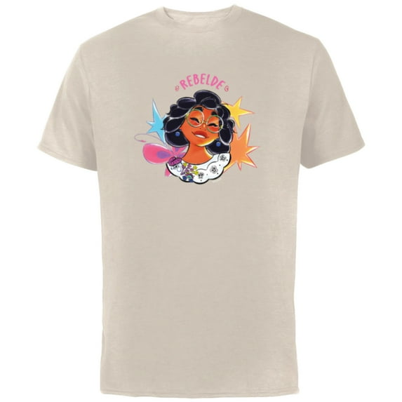 Disney Encanto Mirabel Madrigal Colorful Vibes Rebelde - Short Sleeve Cotton T-Shirt for Adults - Customized-Natural