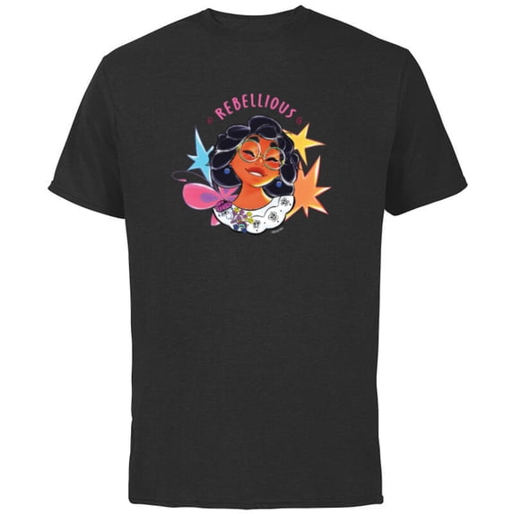 Disney Encanto Mirabel Madrigal Colorful Vibes Rebellious - Short Sleeve Cotton T-Shirt for Adults - Customized-Black