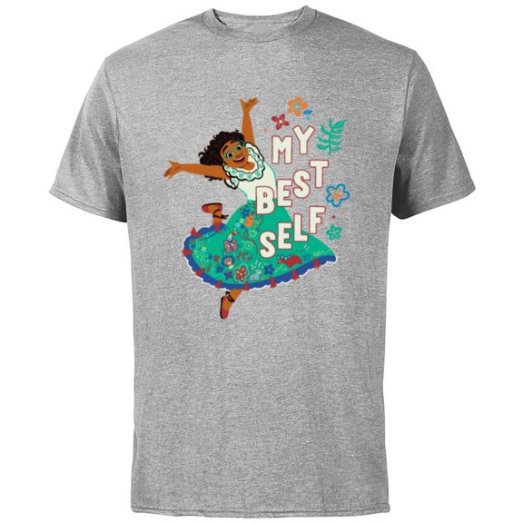Disney Encanto Mirabel Madrigal Dancing My Best Self - Short Sleeve Cotton T-Shirt for Adults - Customized-Athletic Heather