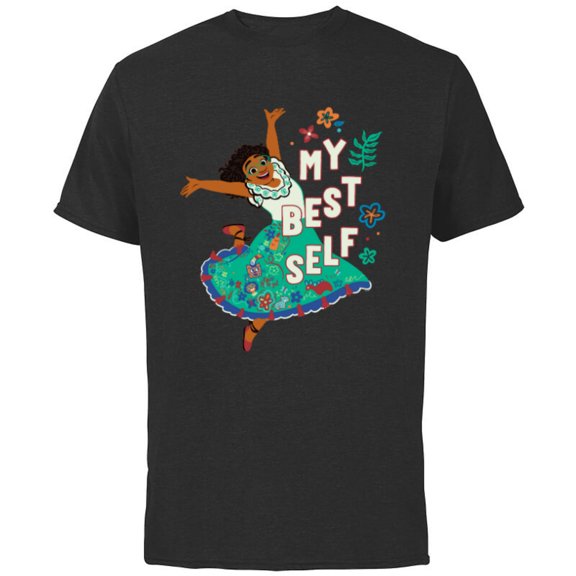 Disney Encanto Mirabel Madrigal Dancing My Best Self - Short Sleeve Cotton T-Shirt for Adults - Customized-Black