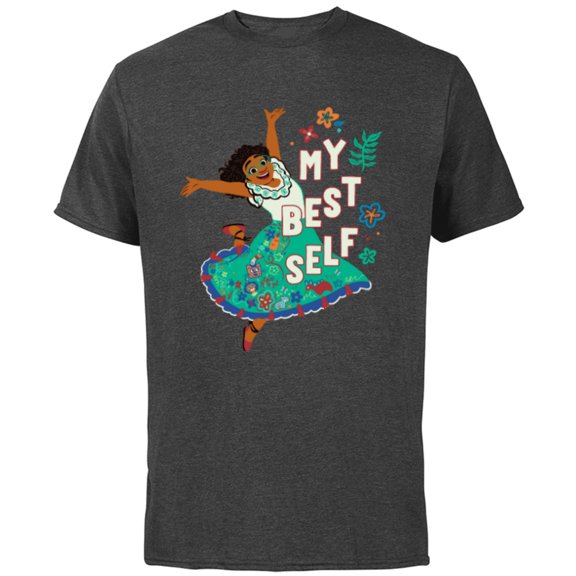 Disney Encanto Mirabel Madrigal Dancing My Best Self - Short Sleeve Cotton T-Shirt for Adults - Customized-Charcoal