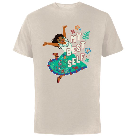 Disney Encanto Mirabel Madrigal Dancing My Best Self - Short Sleeve Cotton T-Shirt for Adults - Customized-Natural