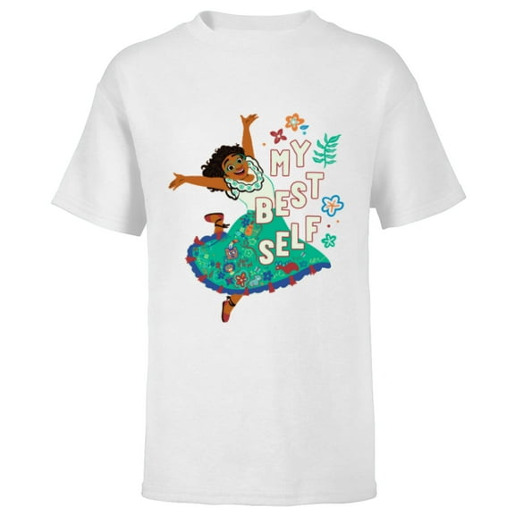 Disney Encanto Mirabel Madrigal Dancing My Best Self - Short Sleeve T-Shirt for Kids - Customized-White