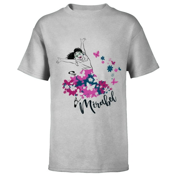 Disney Encanto Mirabel Madrigal Floral Lilac Purple - Short Sleeve T-Shirt for Kids - Customized-Athletic Heather