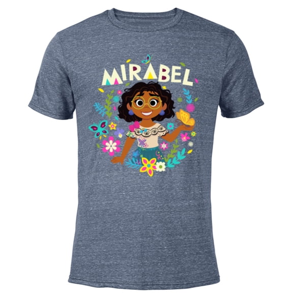 Disney Encanto Mirabel Madrigal Floral - Short Sleeve Blended T-Shirt for Adults - Customized-Navy Heather