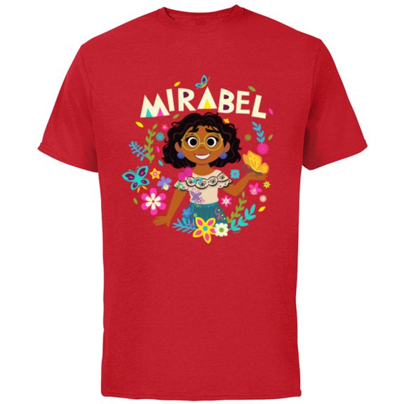 Disney Encanto Mirabel Madrigal Floral - Short Sleeve Cotton T-Shirt for Adults - Customized-Red