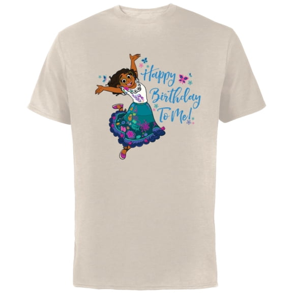 Disney Encanto Mirabel Madrigal Happy Birthday to Me! - Short Sleeve Cotton T-Shirt for Adults - Customized-Natural