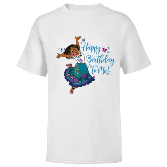 Disney Encanto Mirabel Madrigal Happy Birthday to Me! - Short Sleeve T-Shirt for Kids - Customized-White
