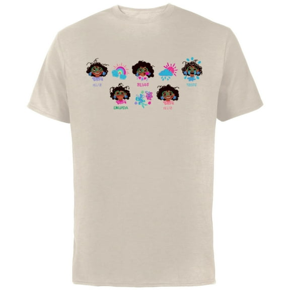 Disney Encanto Mirabel Madrigal Many Moods - Short Sleeve Cotton T-Shirt for Adults - Customized-Natural