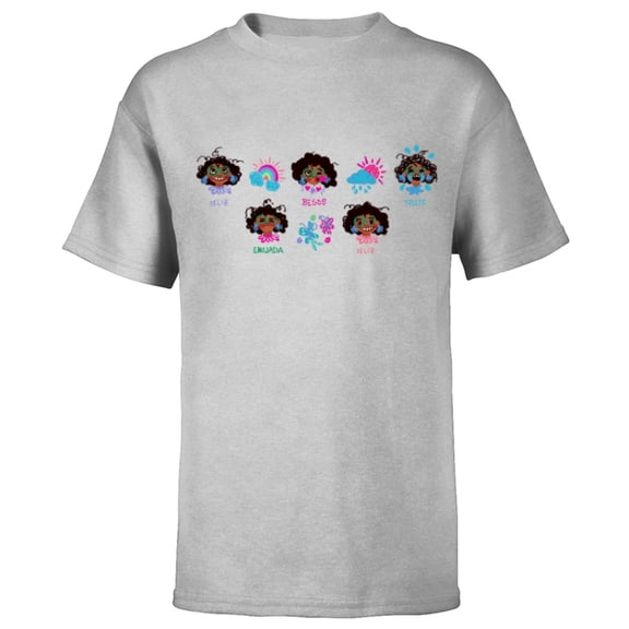 Disney Encanto Mirabel Madrigal Many Moods - Short Sleeve T-Shirt for Kids - Customized-Athletic Heather