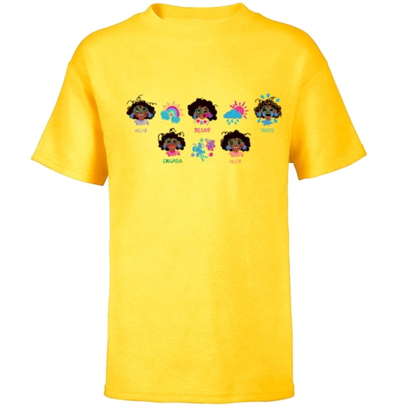 Disney Encanto Mirabel Madrigal Many Moods - Short Sleeve T-Shirt for Kids - Customized-Yellow