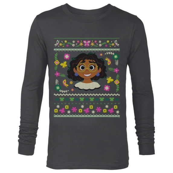 Disney Encanto Mirabel Madrigal Ugly Christmas Sweater - Long Sleeve T-Shirt for Men - Customized-Charcoal Heather