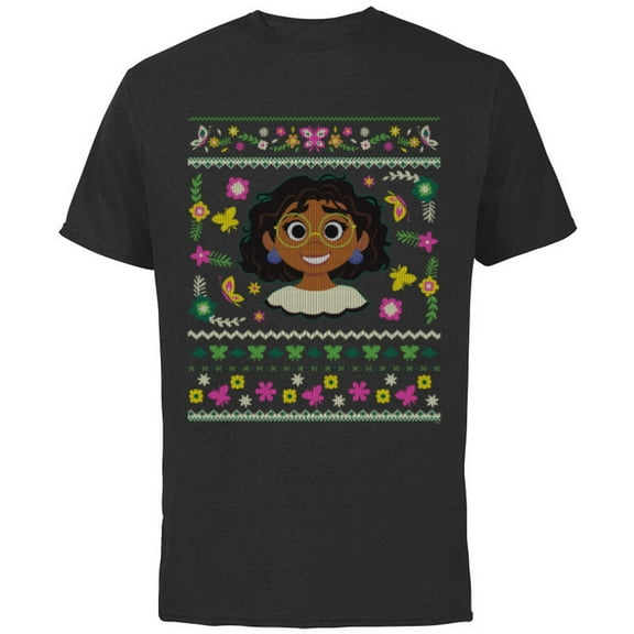 Disney Encanto Mirabel Madrigal Ugly Christmas Sweater - Short Sleeve Cotton T-Shirt for Adults - Customized-Black