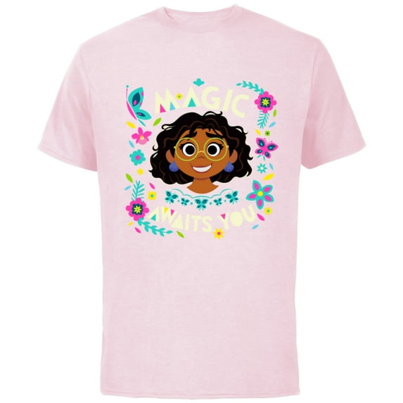 Disney Encanto Mirabel Magic Awaits You - Short Sleeve Cotton T-Shirt for Adults - Customized-Soft Pink