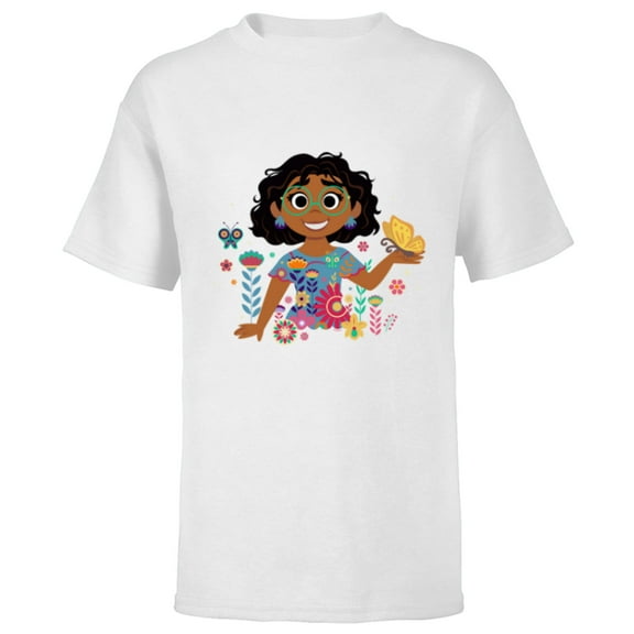 Disney Encanto Mirabel Spring Easter Butterflies and Flowers - Short Sleeve T-Shirt for Kids - Customized-White