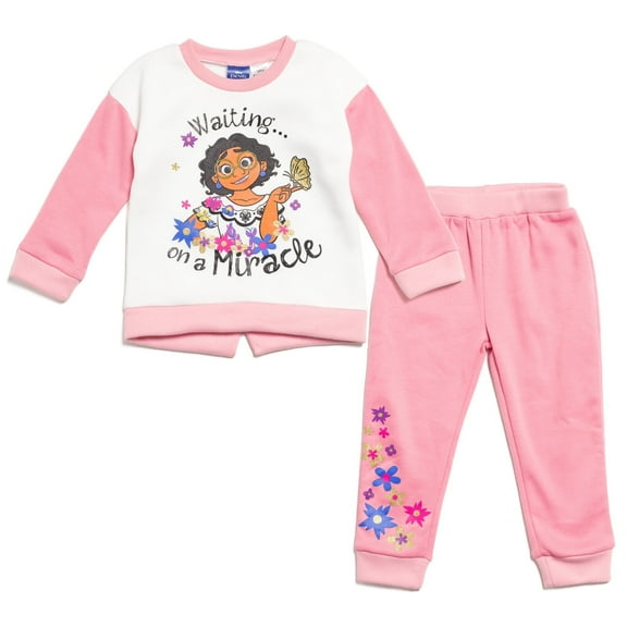 Disney Encanto Mirabel Toddler Girls Fleece Pullover Sweatshirt & Pants Pink / White 2T