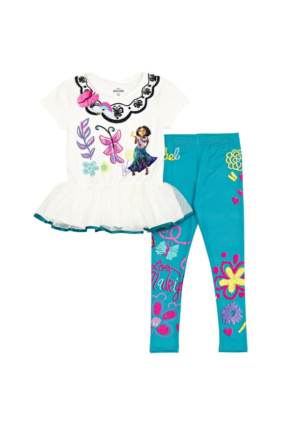Encanto Mirabel Toddler Girls T-Shirt Dress and Leggings Toddler to Big Kid