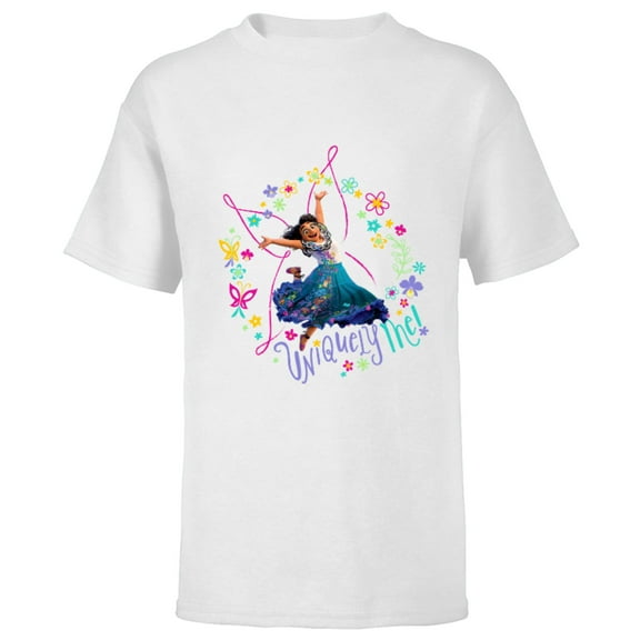Disney Encanto Mirabel Uniquely Me Pink Butterfly - Short Sleeve T-Shirt for Kids - Customized-White
