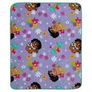 Disney Encanto Plush Toddler Blanket, Purple and Aqua
