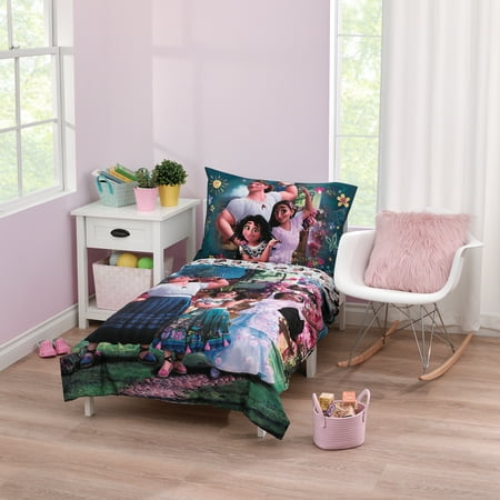 Disney Encanto Power 4-PC Toddler Bed Set, Purple-Comforter, Fitted Sheet, Top Sheet, Pillowcase, Girl