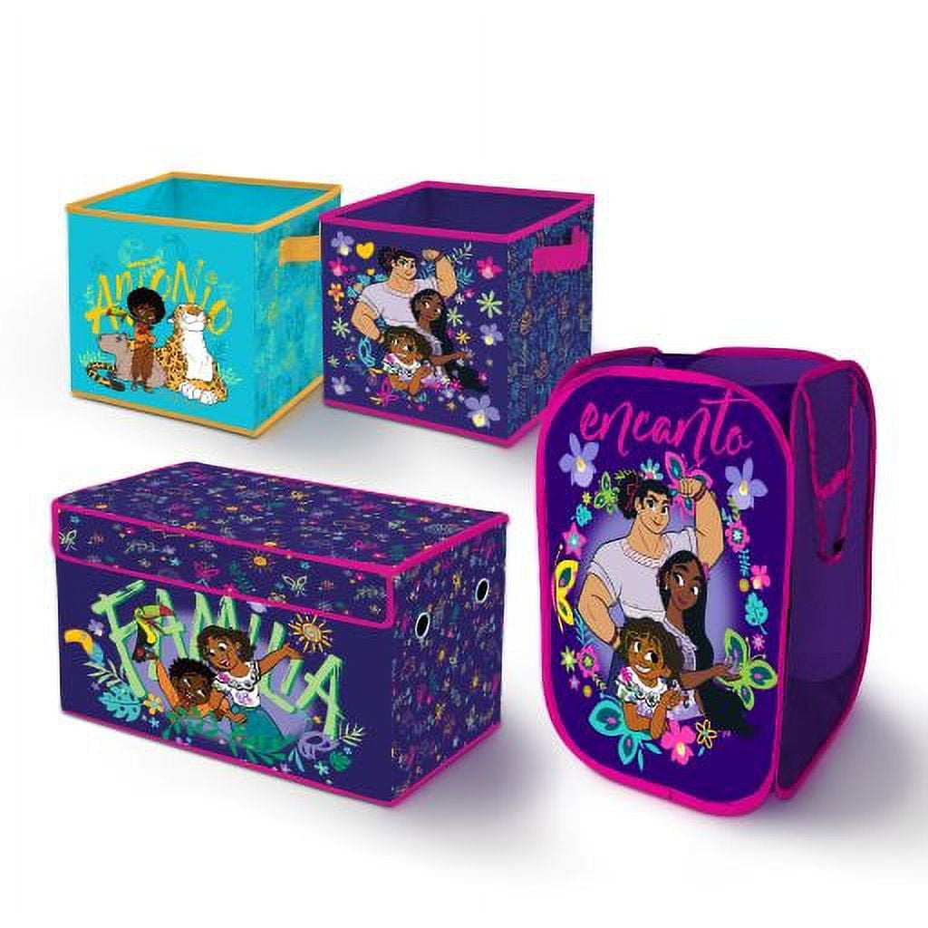Disney Encanto Purple Polyester 4 Piece Storage Bundle Set for Children's  Room Décor