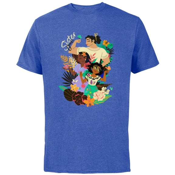 Disney Encanto Sister Goals Mirabel Luisa Isabela Floral - Short Sleeve Cotton T-Shirt for Adults - Customized-Royal Heather