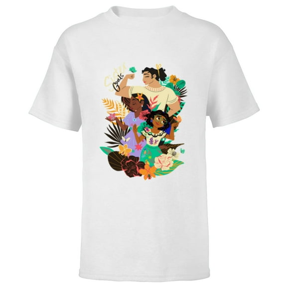 Disney Encanto Sister Goals Mirabel Luisa Isabela Floral - Short Sleeve T-Shirt for Kids - Customized-White