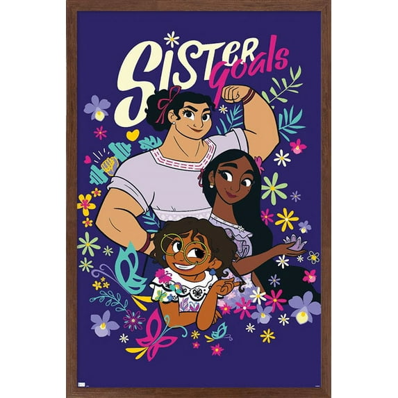 Disney Encanto - Sister Goals Wall Poster, 14.725" x 22.375", Framed