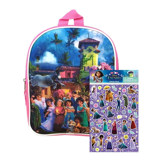 Disney Encanto Backpack 11" w/ Raised Stickers Set