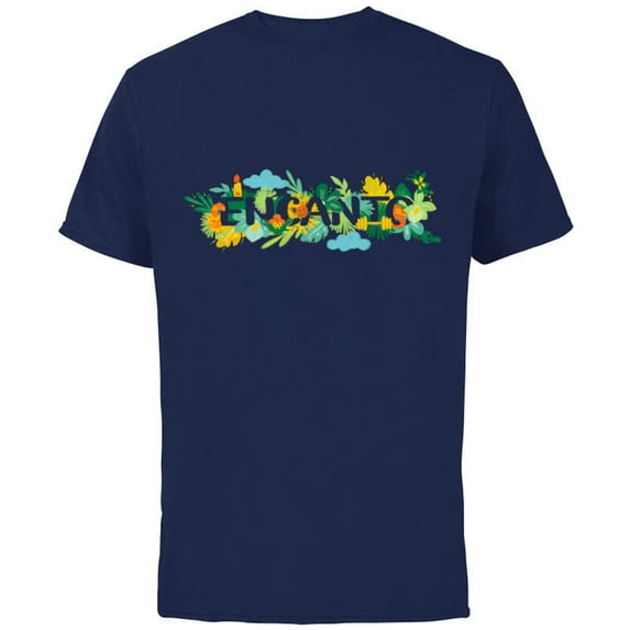 Disney Encanto Tropical Florals Movie Logo - Short Sleeve Cotton T-Shirt for Adults - Customized-Navy