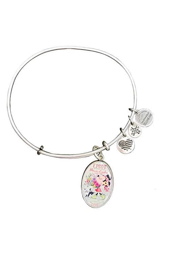 Epcot Flower and Garden Festival Bangle Charm Bracelet Silver