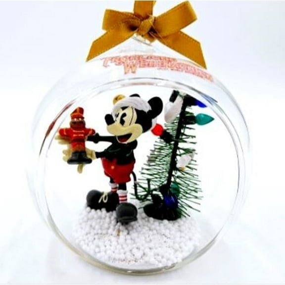 Disney Epcot Germany Mickey Frohliche Weihnachten Christmas Glass Ornament NWT