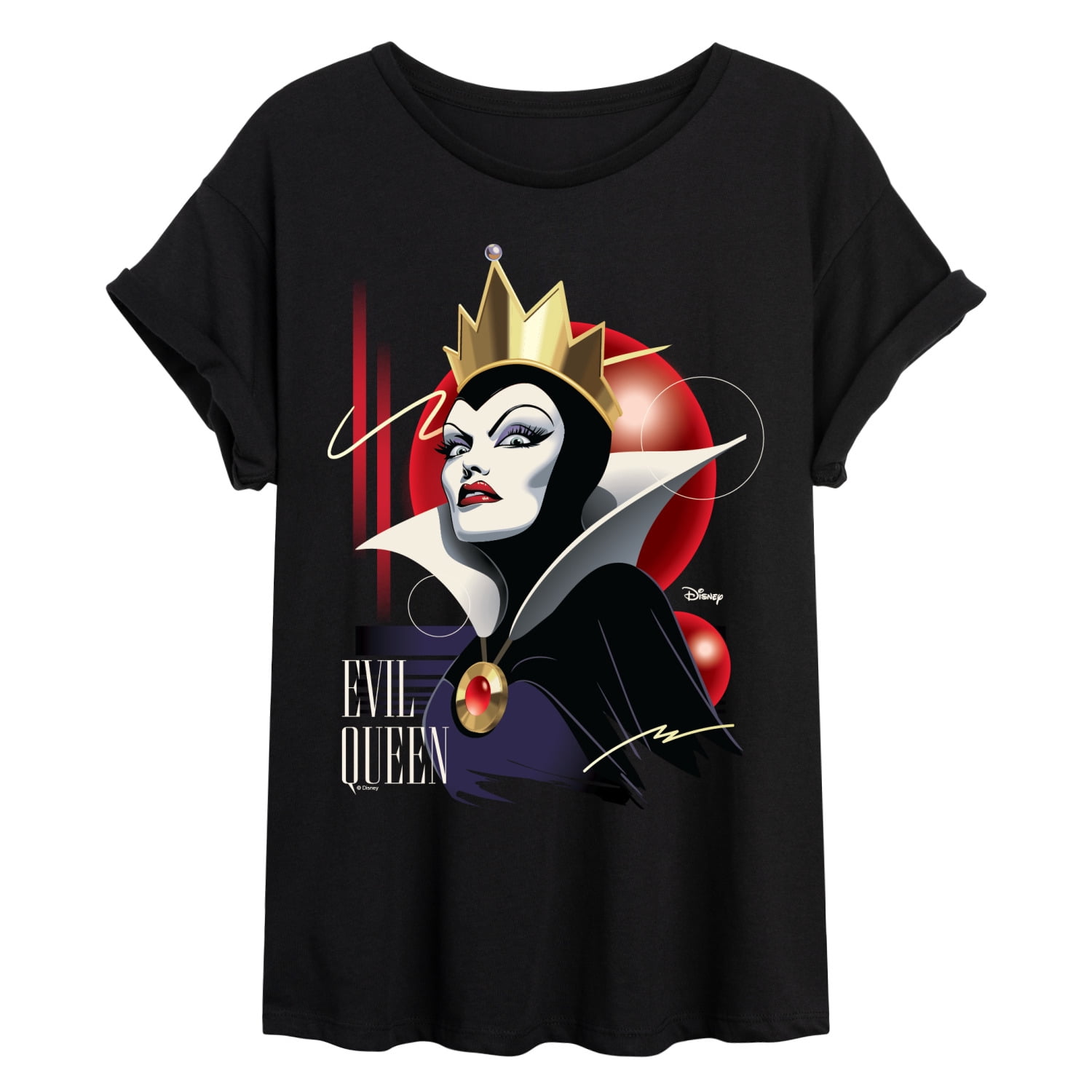 Disney - Evil Queen 80s - Juniors Oversized Graphic T-Shirt - Walmart.com