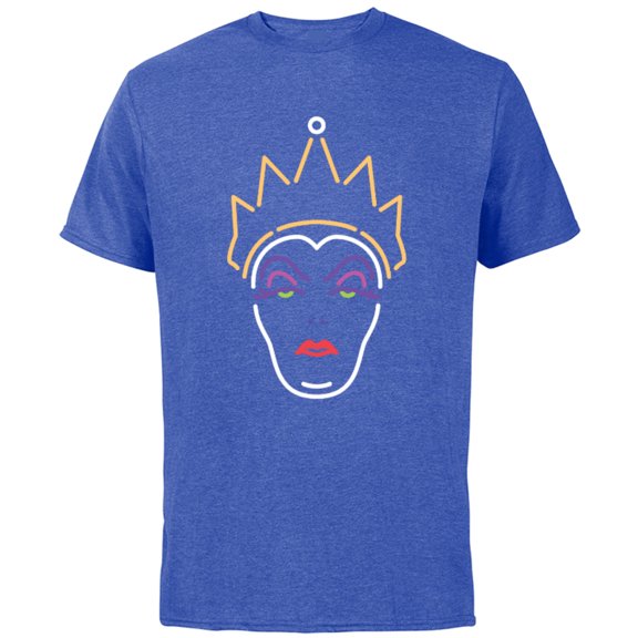 Disney Evil Queen Neon Face T-Shirt - Short Sleeve Cotton T-Shirt for Adults - Customized-Royal Heather