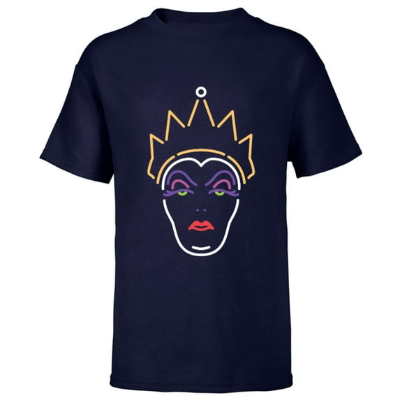 Disney Evil Queen Neon Face T-Shirt - Short Sleeve T-Shirt for Kids - Customized-Navy