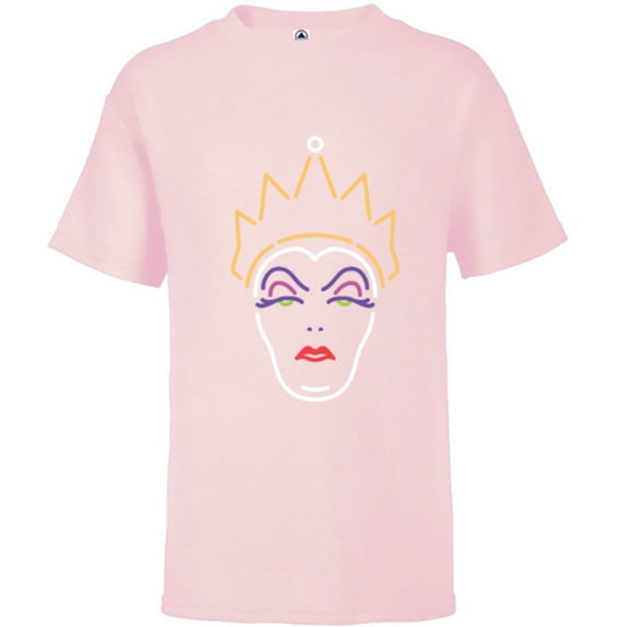 Disney Evil Queen Neon Face T-Shirt - Short Sleeve T-Shirt for Kids - Customized-Soft Pink