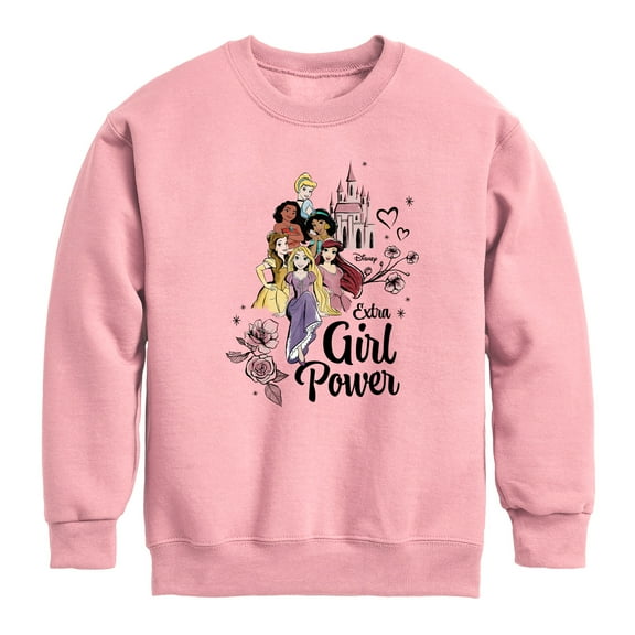 Disney - Extra Girl Power - Toddler & Youth Crewneck Fleece Sweatshirt