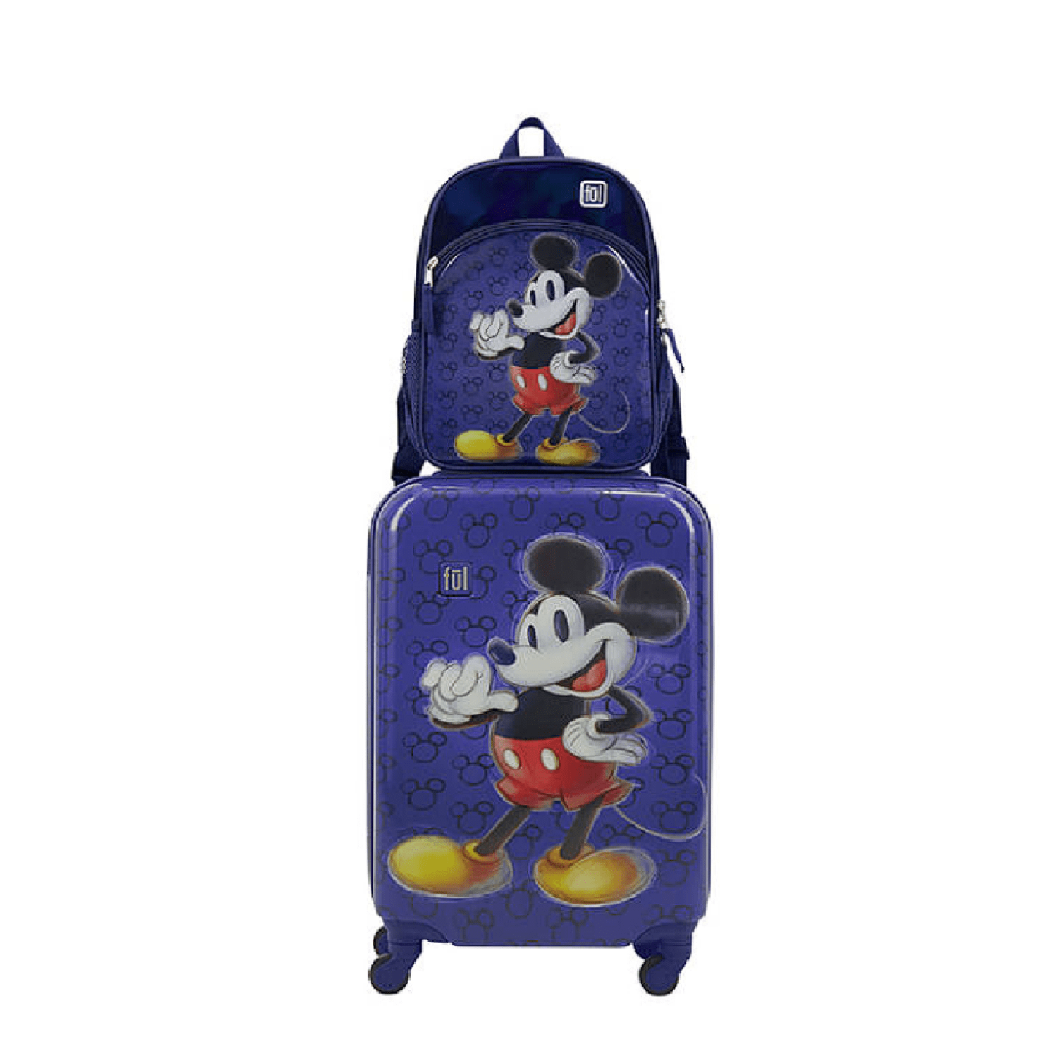Disney FCGL0047SAM 100 Mickey Mouse Kids 2 Piece Luggage Set NAVY