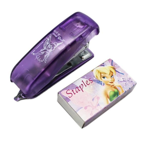 Disney Fairies Tinker Bell Transparent Violet Colored Mini Stapler w/Staples