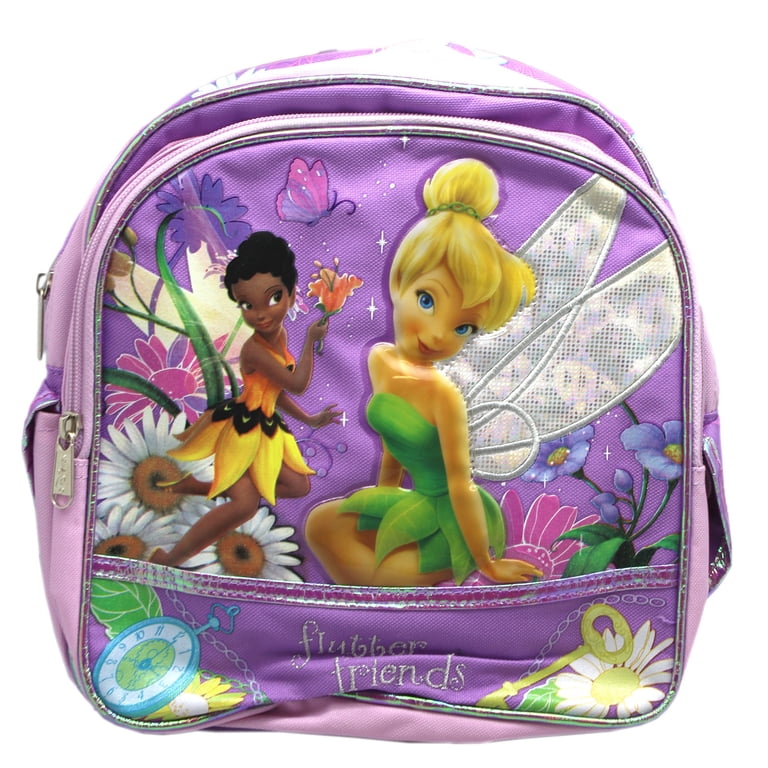 disney purple mini backpack fairies tinkerbell Disney Fairies Tinker Bell and Iridessa Floral Mini Toddler Backpack (10in)
