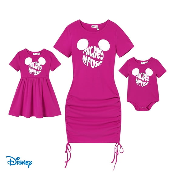 Disney Family Matching Short Sleeve Outfits, Rosy Baby Bodysuits for Baby Girl 9-12M