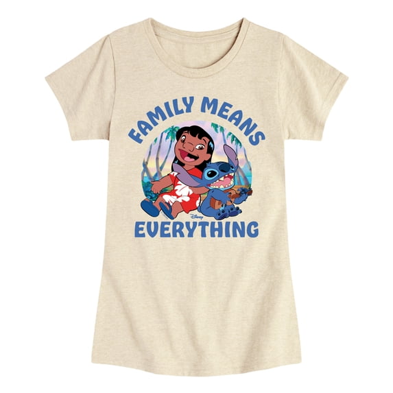Lilo & Stitch - Family Means Everything - Youth Girls Fitted Short Sleeve T-Shirt