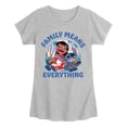 thumbnail image 1 of Lilo & Stitch - Family Means Everything - Youth Girls Fitted Short Sleeve T-Shirt, 1 of 3