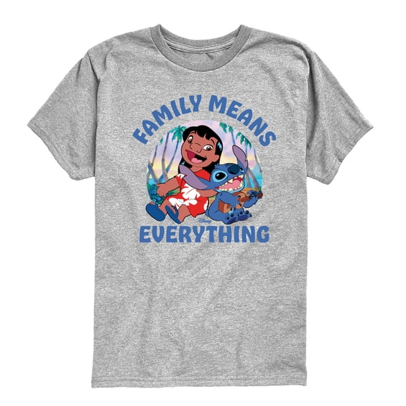 Lilo & Stitch - Family Means Everything - Youth Boys Short Sleeve Graphic T-Shirt