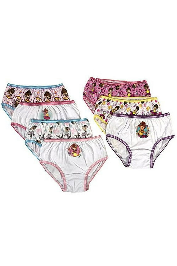 Disney Fancy Nancy Little Girls & Big Girls Underwear, 7 Pack