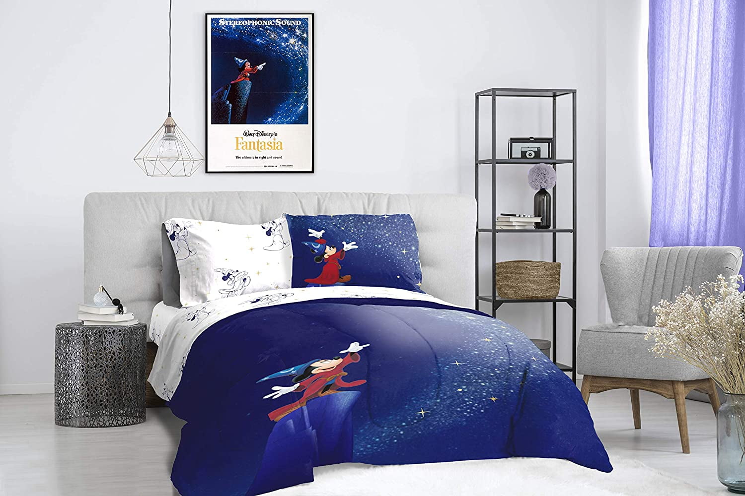 Disney Fantasia Mickey Mouse 7 Piece Queen Bed Set 100