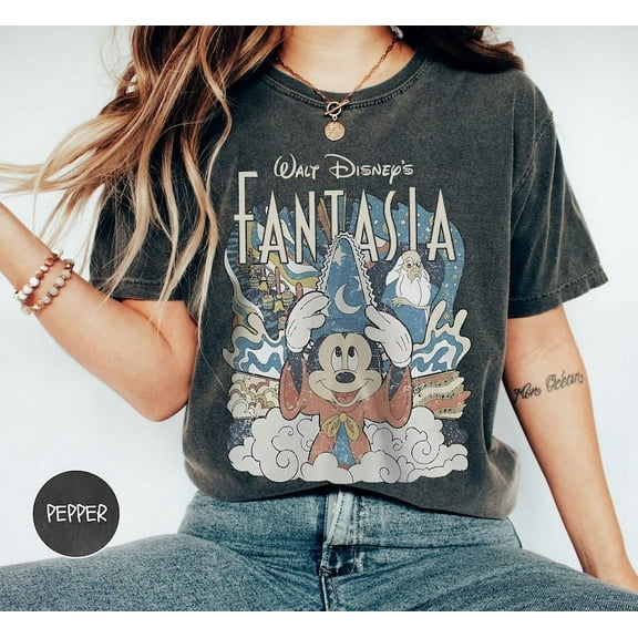 Disney Fantasia Shirt - Retro Sorcerer Mickey Tee for Disneyworld Trips, Vintage Walt Disney Fantasy